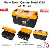 Mano Mt-22 Metal Kilitli Takım Çantası 22’’ 2 Parça Siyah - Sarı Suya Dayanıklı ve Taşınabilir
