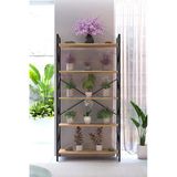 Manolya 5 Raflı Metal Çiçeklik 180X90 Cm Dekoratif Bitki Standı Çok Amaçlı Kitaplık Salon Balkon Ofis Raf Ünitesi