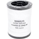 Manolya Beyaz Ekstra Sağlam Kuaför ve Dikiş İpi 500M %100 Polyester Malzeme Özellikleri