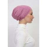 Manolya Şal Lastikli Kaymaz Geçmeli Pratik Tesettür Bone - Standart - Pembe