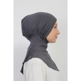 Manolya Şal Pratik Hazır Kaymayan Terletmeyen Boyunluklu Geçmeli Bone - Standart - Füme
