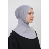 Manolya Şal Pratik Hazır Kaymayan Terletmeyen Boyunluklu Geçmeli Bone - Standart - Gri