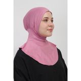 Manolya Şal Pratik Hazır Kaymayan Terletmeyen Boyunluklu Geçmeli Bone - Standart - Pembe