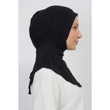 Manolya Şal Pratik Hazır Kaymayan Terletmeyen Boyunluklu Geçmeli Bone - Standart - Siyah