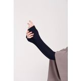 manolyaşal islamic hijab Parmak Geçmeli 45cm Likralı Penye Kolluk 1 Çift Lacivert