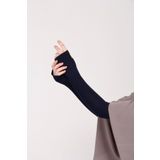 manolyaşal islamic hijab Parmak Geçmeli 45cm Likralı Penye Kolluk 1 Çift Lacivert