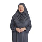 manolyaşal islamic hijab Pratik Başörtülü Rahat Giyilebilen Organik Tek Parça Namaz Elbisesi - Füme