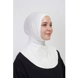 manolyaşal islamic hijab Pratik Boyunluklu Geçmeli Bone-beyaz