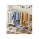 Manora 2 li Paket 4 Katlı Müslin Bebek Battaniyesi 85x85 cm - Bebek Örtüsü & Yeni Doğan Kundak - Sarı Mavi