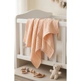 Manora 4 Katlı Müslin Bebek Battaniyesi 90x90 cm - Bebek Örtüsü & Yeni Doğan Kundak - Somon