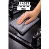 Manosta (1 ADET) Gri Magic Mikrofiber Temizlik Bezi | Ankastre-Ocak-Davlumbaz Yağ & Zor Kir Temizliği