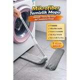 Manosta ( 1 Yedekli) Mikrofiber Başlıklı Girintili Yüzey Dip Köşe Raf Temizleme Mopu Toz Alma Fırça