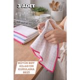 Manosta ( 3 Adet ) 40x60 Profesyonel Mikrofiber Bulaşık Kurulama Ve Durulama Bezi - Temizlik Bezi