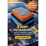 Manosta ( 3 Adet ) 50x70 Cm Mikrofiber Renkli Biyeli Oto Yıkama ,Kurulama Bezi. Araba Temizlik Bezi - 0315 Gri