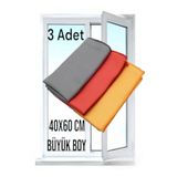 Manosta ( 3 Adet ) Büyük Boy Sihirli Mikrofiber Cam Ve Ayna Temizlik Bezi 40*60 Cm