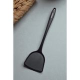 Manosta 32 cm Yanmaz Yapışmaz Silikon Yumurta ve Krep Spatulası – Isıya Dayanıklı Mutfak Gereci - Siyah