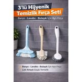 Manosta 3’lü Hijyenik Temizlik Fırça Seti | Banyo-Lavabo-Bulaşık Için Ayrı Fırça | Çok Amaçlı Güçlü Temizlik - Çok Renkli