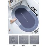 Manosta 40x60 Cm Oval Banyo Paspası. Süper Emici Çok Amaçlı Şık Tasarım Paspas Kaymaz Taban Hızlı Kuruyan