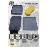 Manosta 4'lü Mikrofiber Oto Yıkama Kurulama Araba Silme Bezi, Oto Eldiven, Cam Bezi ve Sünger