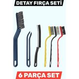 Manosta 6 Parça Temizlik Fırça Seti – Derz Temizleme, Ince Uçlu Detay Fırçaları & Gider Saç Toplama Cımbızı - Çok Renkli