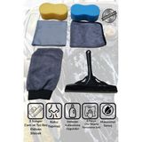 Manosta 6'lı Mikrofiber Oto Yıkama Kurulama Araba Silme Bezi, Cam Bezi, Oto Eldiveni, Silecek, Sünger - 0315 Gri