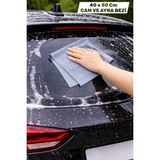 Manosta Iz Bırakmayan Mikrofiber Cam ve Ayna Bezi 40X50 cm | Oto Iç-Dış Cam, Ayna, Ekran Temizlik Bezi - Gri