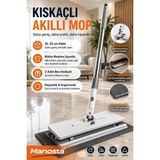 Manosta Tüm Bezlerle Uyumlu Xl 32 cm Click Akıllı Mop Paleti Kıskaçlı El Değmeden Bez Tak Çıkar Mop Aparatı - Beyaz