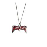 Manowar Müzik Grubu Kolyesi – Kırmızı Logo – 60 Cm Zincir – Heavy Metal Takı
