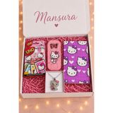 Mansura Hello Kitty Kolye Defter Uno ve Açacak Seti Hediye Kutulu