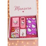 Mansura Hello Kitty Kolye Lego Defter Uno ve Açacak Seti Hediye Kutulu