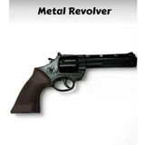 Mantar Kapsüllü Sekiz Patlar Metal Oyuncak Silah 25 Cm Kovboy Revolver Diecast Tabanca