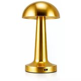 Mantar Lamba Dokunmatik 3 Kademeli Led Masa Lambası Şarj Edilebilir Kablosuz Taşınabilir Gece Lambası Dekoratif Gold Abajur [Enerji Sın