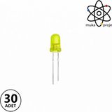 Mantar LED Diyot Lamba Mini Mantar LED Lamba Deney Bilim Proje 30 Lu Paket - Sarı
