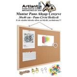Mantar Pano Ahsap Cerceve 30X40 Cm 1 Adet Harita Civisi Hediyeli Duvara Monte Mantar Cerceve Evde Okulda Buroda Ofiste