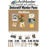 Mantar Pano Ahşap Çerçeve Duvara Monte 30X45 Cm 1 Adet Harita Çivisi Hediyeli Dekorasyon Mantar Çerçeve Evde Okulda Büro