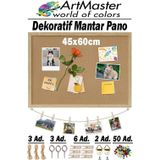 Mantar Pano Ahşap Çerçeve Duvara Monte 45X60 Cm 1 Adet Harita Çivisi Hediyeli Dekorasyon Mantar Çerçeve Evde Okulda Büro