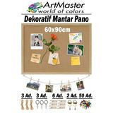 Mantar Pano Ahşap Çerçeve Duvara Monte 60X90 Cm 1 Adet Harita Çivisi Hediyeli Dekorasyon Mantar Çerçeve Evde Okulda Büro