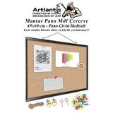 Mantar Pano Mdf Çerçeve 45x60 Cm 1 Adet Harita Çivisi Hediyeli Duvara Monte Mantar Çerçeve Evde Okulda Büroda Ofiste