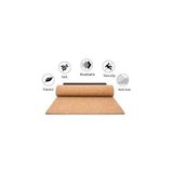 Mantar Yoga Matı Doğal Kağucuk Üzeri Mantar Kaplama 61X161 Cm 5 Mm Kalınlık