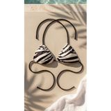 mantis Kadın Zebra Desenli Siyah Beyaz Bikini Üst