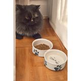 Manuel 2li Seramik Kedi Köpek Mama Kabı&su Kabı 12CM (300ML) Seramik Tr 300 ml Bej