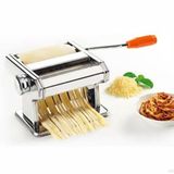 Manuel Erişte ve Makarna Hamur Açma Makinesi – Paslanmaz Çelik Gövde, Tagliatelle Fettuccine Lasagna Kesim, 9 Kademeli Ayar, Masa Sabitleme Aparatı Hediyeli