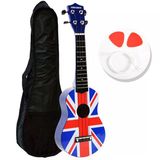Manuel Raymond Ka325eng Soprano Ukulele Seti - İngiltere (Başlangıç - Özel Tasarım) | İngiltere Bayrak Desenli Gövde, Maun Materyal, Naylon Teller, Kılıf Ve Aksesuar Hediyeli | Ölçüler: Soprano Boy