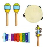 Manuel Raymond Mrps4 Orff Ritim Seti - 4 Parça (Eğitim - Okul Öncesi) | Tef, Shaker, Üçgen Zil Ve Ritim Çubukları, Çocuk Gelişimine Uygun Güvenli Materyal | Uyum: Anaokulu Ve İlkokul Müzik Eğitimi