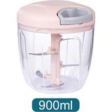 Manuel Sarımsak Doğrayıcı, 500/900 Ml, Gıda Sebze Kesici, Kıyma Makinesi, Pembe - Çok Renkli