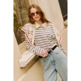 Manuka ÇİZGİLİ ŞERİT YAKALI SWEATSHIRT SİYAH