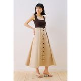 Manuka Lula Düğmeli Pile Detaylı Etek Kum - 38