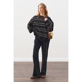 Manuka OVERSIZE ÇİZGİLİ SWEATSHIRT SİYAH