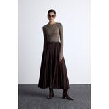 Manuka Pılıse Maxı Etek Acı Kahve - 42