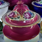 Manushum El Boyaması Porselen Gülbahar Çukur Sahan-Koyu Pembe